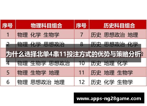 为什么选择北单4串11投注方式的优势与策略分析